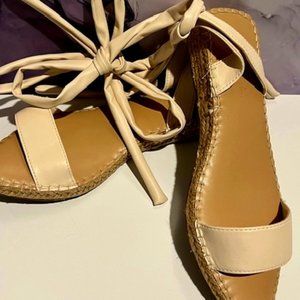 Ankle tie flat sandals
